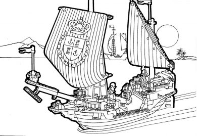 Раскраска Лего Королевский корабль