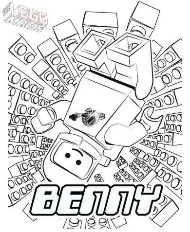 Раскраска Лего Бенни космонавт 1980х годов