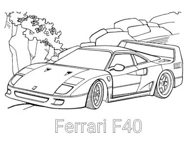 раскраска ferrari f40